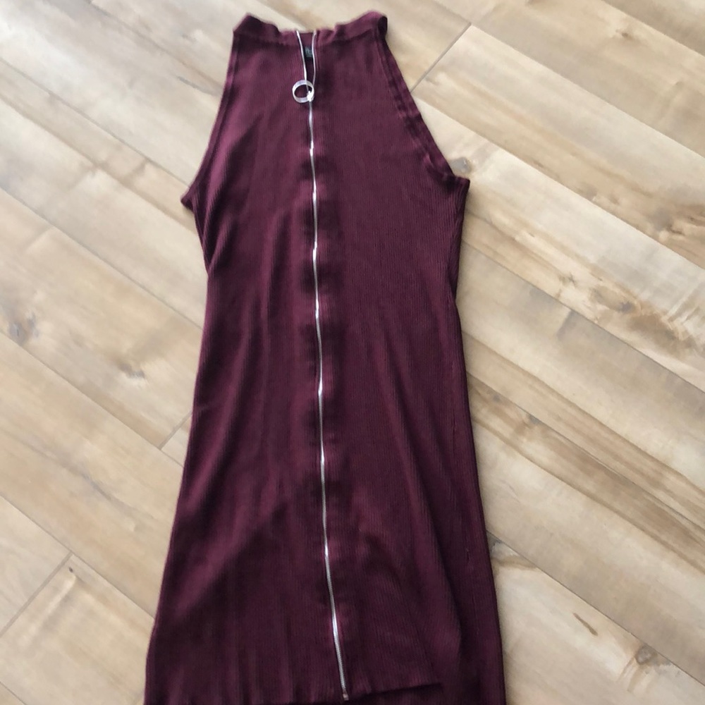 HIGH NECK ZIP UP DRESS
